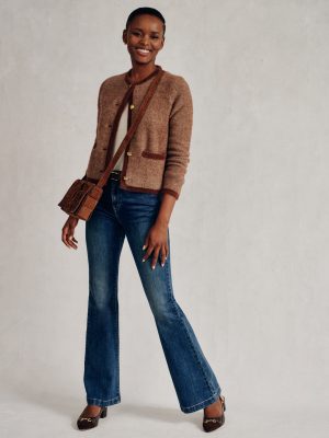 Inez Cardigan in Herringbone Jacquard