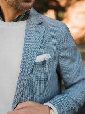McCown Wool & Linen Sport Coat in Glen Plaid