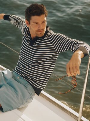 Amalfi Polo Sweater in Stripe