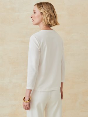 Alessandra Silk Blend Tee in Buckhead Belt Texture