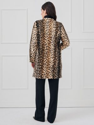 Pella Faux Fur Coat in Leopard