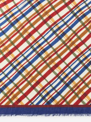 Bellini Scarf in Plaid Flourish Border