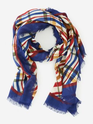 Bellini Scarf in Plaid Flourish Border