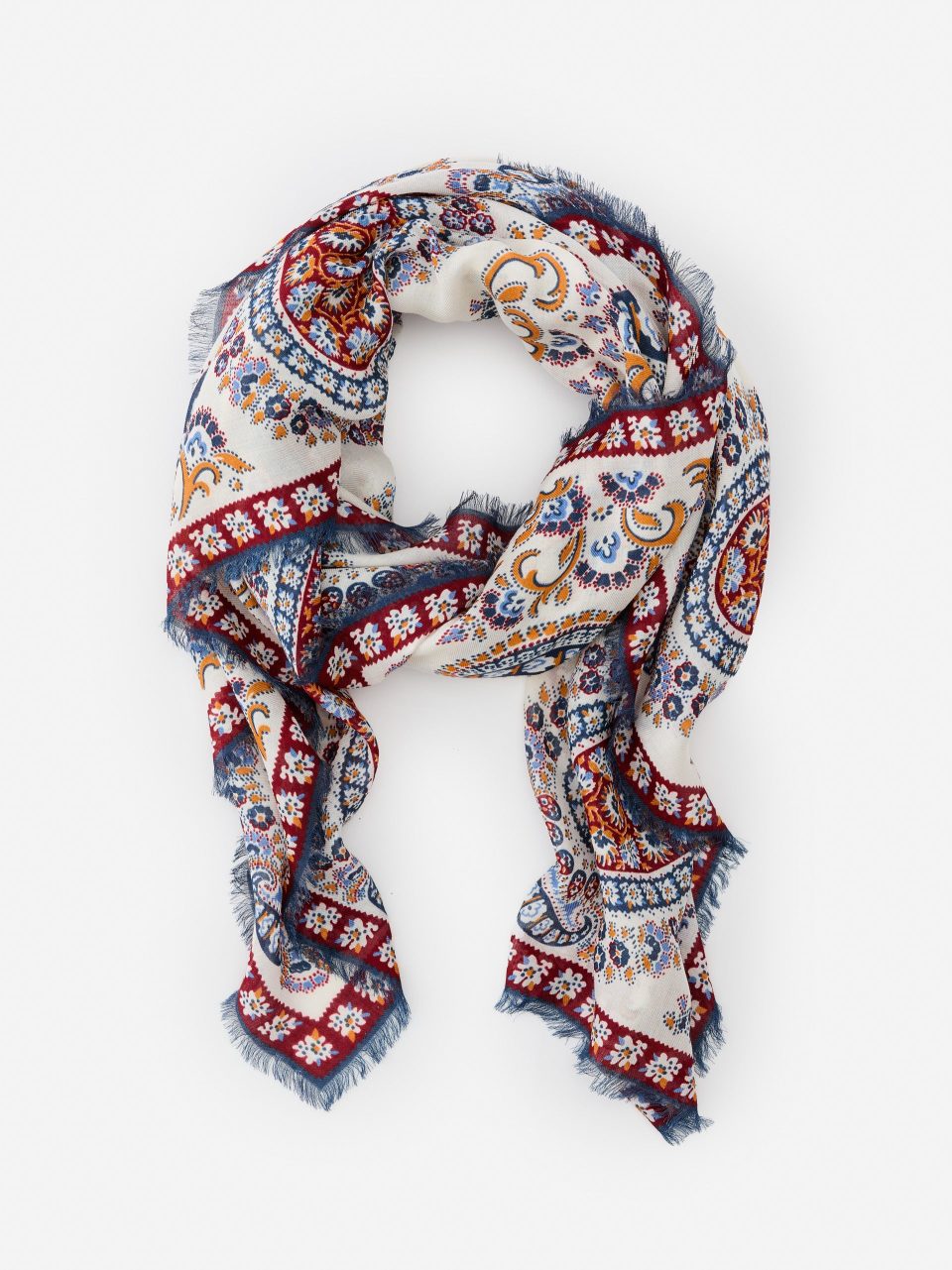 Bellini Scarf in Paisley Splendor Border
