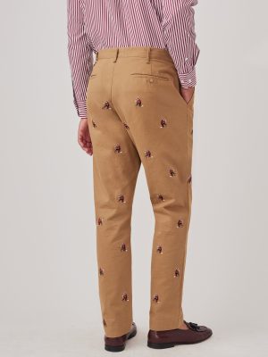 Redding Straight-Fit Chino Pants in Embroidered Fox Martini