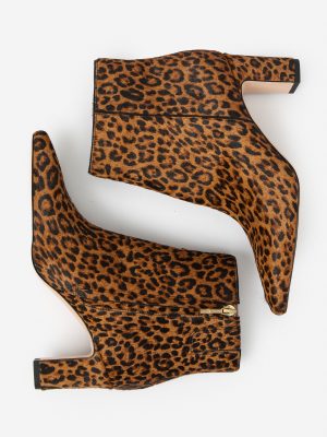 Eden Pony Hair Ankle Booties in Leopard