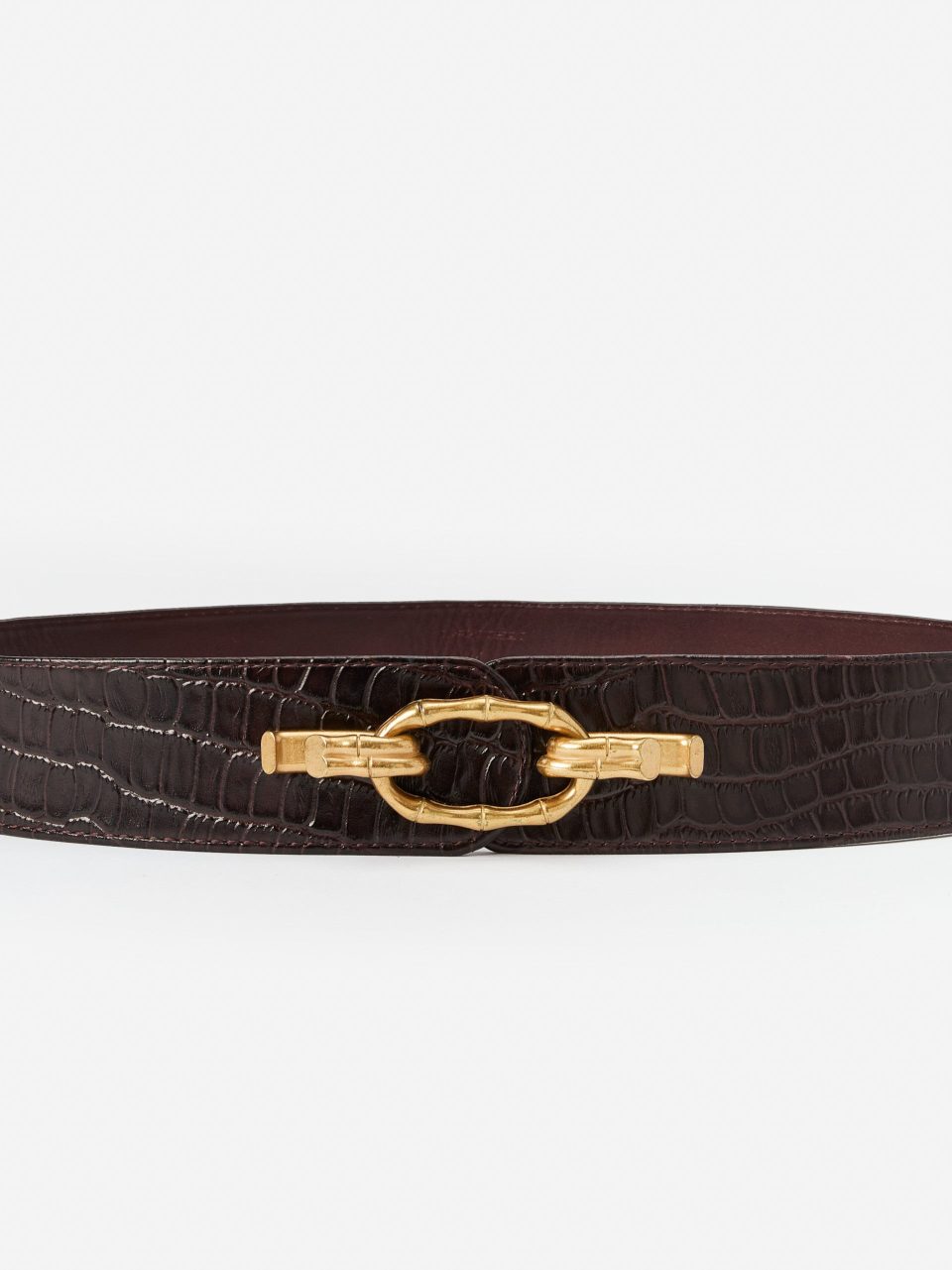 Jayna Leather Belt in Crocodile