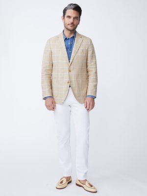 Lisbon Linen Sport Coat in Window Pane
