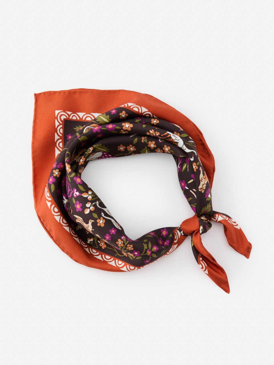 Nikka Silk Scarf in Country Garden Square