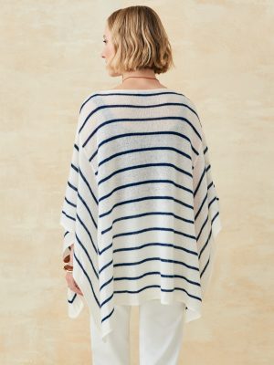 Samrithi Cashmere Poncho in Stripe