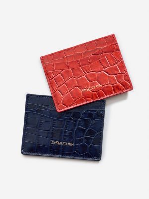Leather Cardcase in Croc