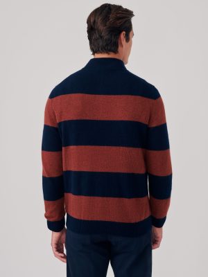 Henry Cashmere 1/4 Zip in Stripe