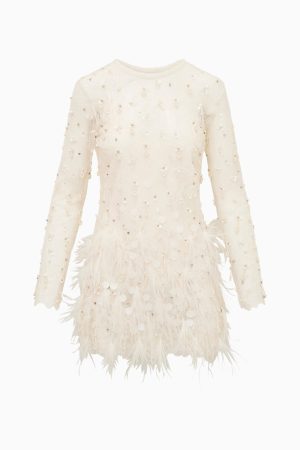 Alouetta Embellished Lace Mini Dress
