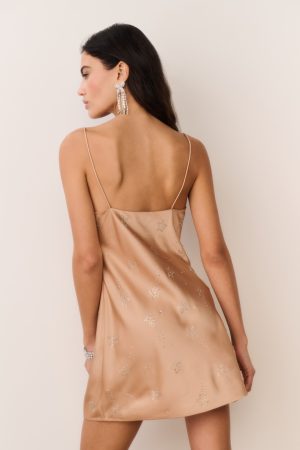 Kalora Celestial Crystal Satin Mini Dress