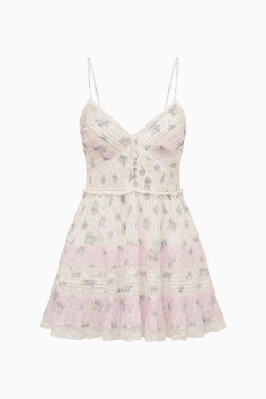 Krista Mixed Print Cotton Mini Dress