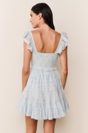 Presline Floral Wreath Print Mini Dress