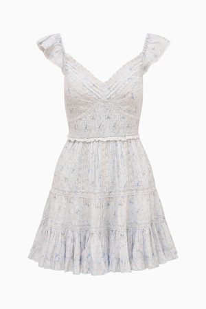 Presline Floral Wreath Print Mini Dress