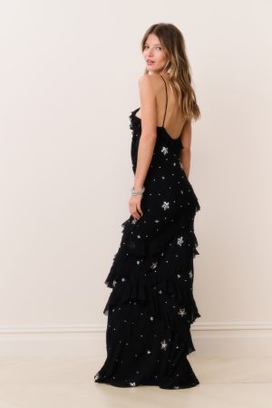 Rialto Crystal Star Embellished Maxi Dress