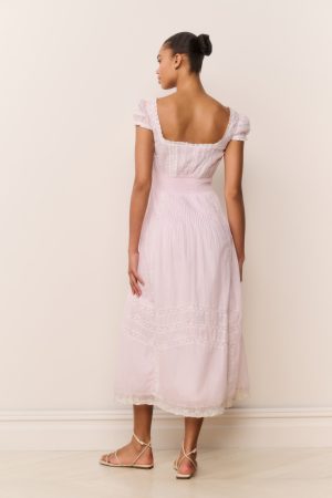 Suvi Pink Cotton Midi Dress