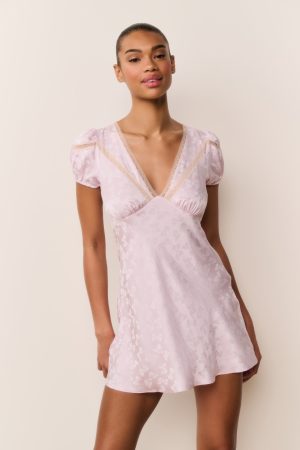 Sylara Silk-Blend Bow Jacquard Mini Dress