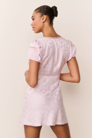 Sylara Silk-Blend Bow Jacquard Mini Dress